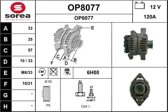 SNRA OP8077 - Alternateur cwaw.fr