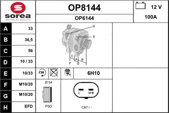 SNRA OP8144 - Alternateur cwaw.fr