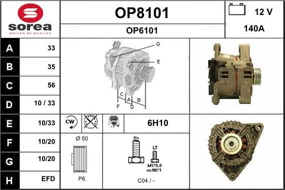 SNRA OP8101 - Alternateur cwaw.fr