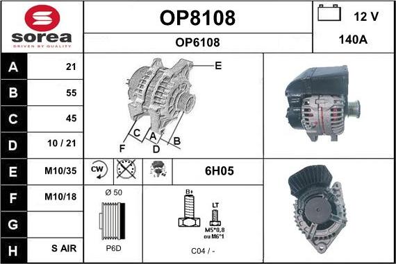 SNRA OP8108 - Alternateur cwaw.fr