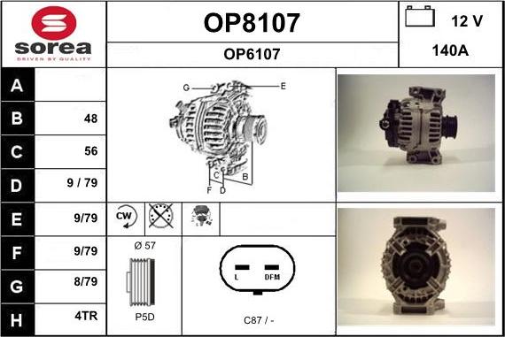 SNRA OP8107 - Alternateur cwaw.fr