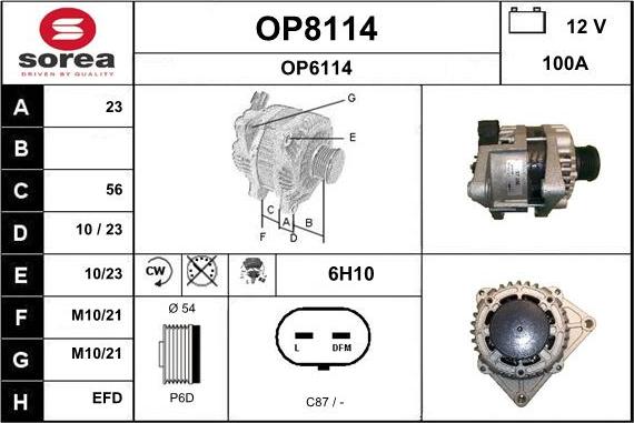 SNRA OP8114 - Alternateur cwaw.fr