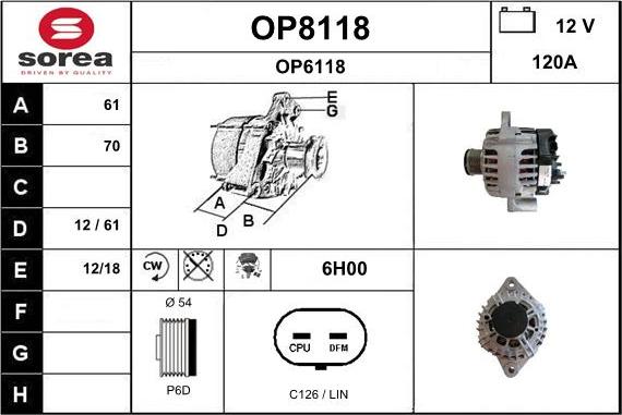 SNRA OP8118 - Alternateur cwaw.fr