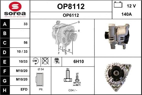 SNRA OP8112 - Alternateur cwaw.fr