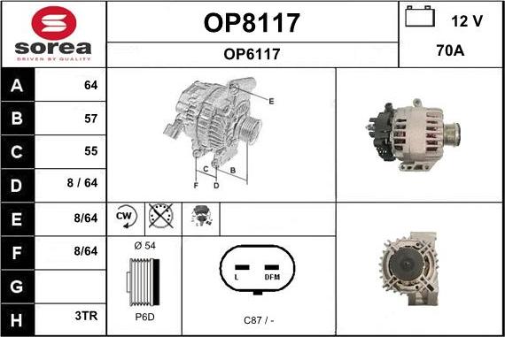 SNRA OP8117 - Alternateur cwaw.fr