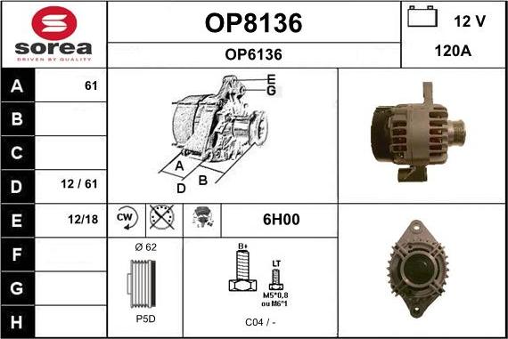 SNRA OP8136 - Alternateur cwaw.fr