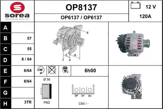 SNRA OP8137 - Alternateur cwaw.fr