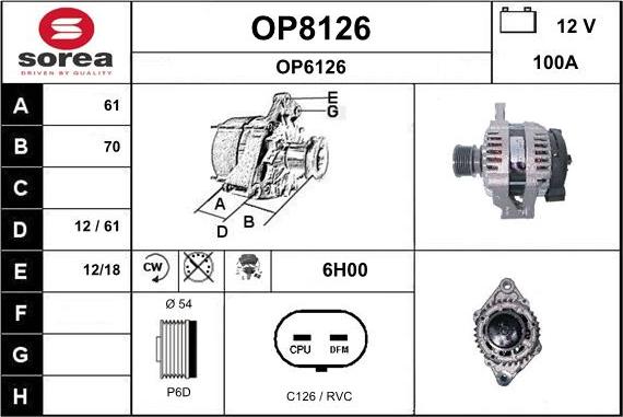 SNRA OP8126 - Alternateur cwaw.fr