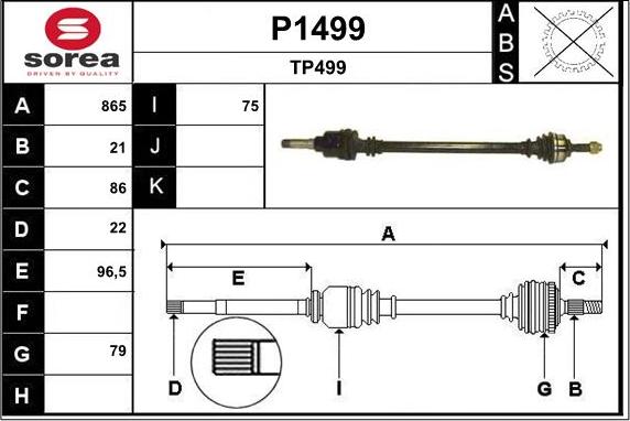 SNRA P1499 - Arbre de transmission cwaw.fr