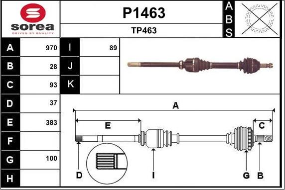 SNRA P1463 - Arbre de transmission cwaw.fr