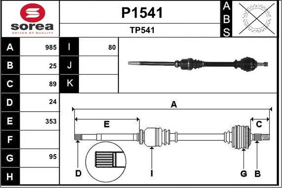 SNRA P1541 - Arbre de transmission cwaw.fr