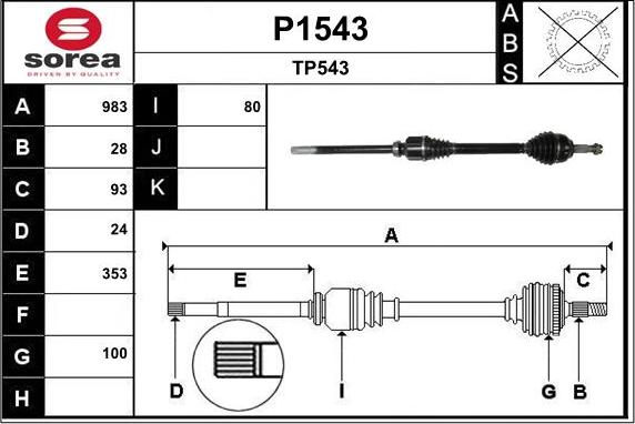 SNRA P1543 - Arbre de transmission cwaw.fr