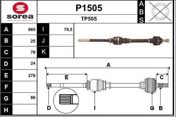 SNRA P1505 - Arbre de transmission cwaw.fr