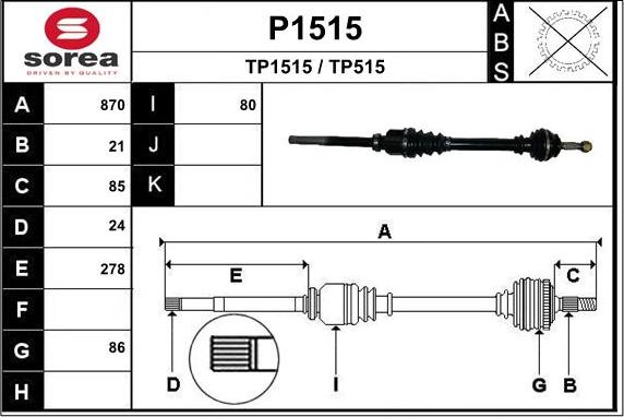 SNRA P1515 - Arbre de transmission cwaw.fr