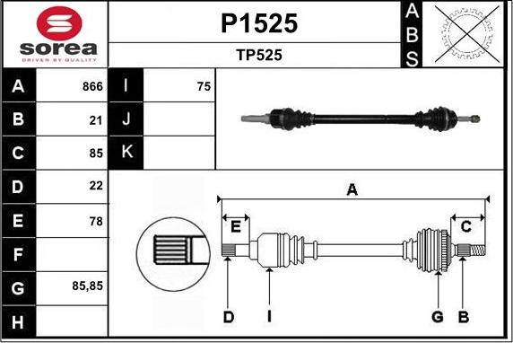 SNRA P1525 - Arbre de transmission cwaw.fr