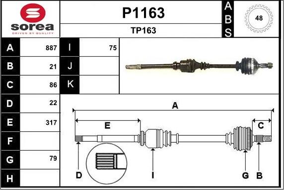 SNRA P1163 - Arbre de transmission cwaw.fr