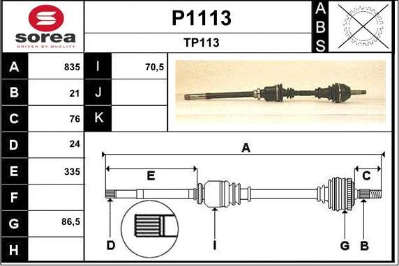 SNRA P1113 - Arbre de transmission cwaw.fr