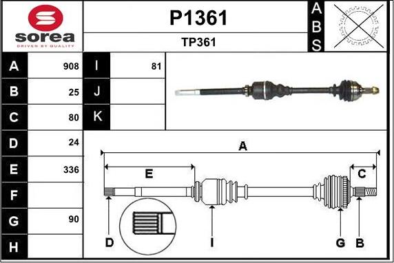 SNRA P1361 - Arbre de transmission cwaw.fr