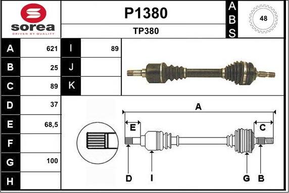 SNRA P1380 - Arbre de transmission cwaw.fr