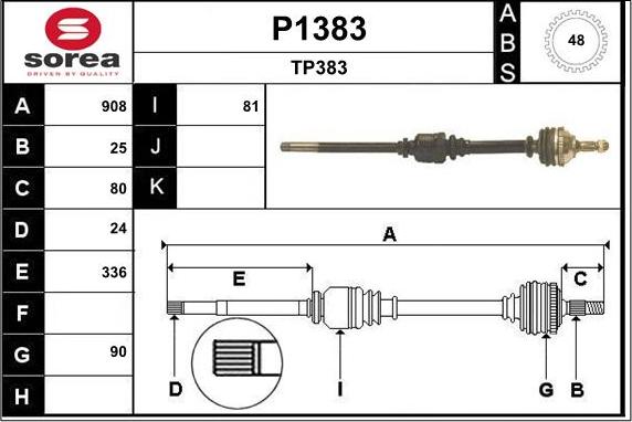 SNRA P1383 - Arbre de transmission cwaw.fr