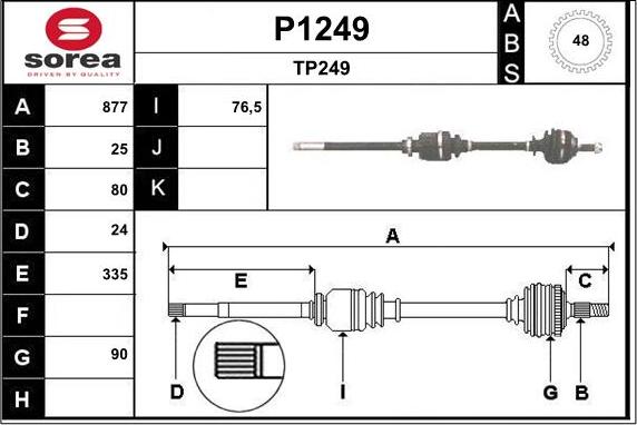 SNRA P1249 - Arbre de transmission cwaw.fr