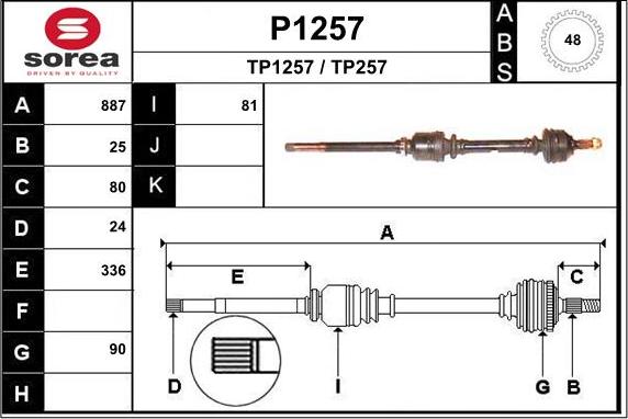 SNRA P1257 - Arbre de transmission cwaw.fr