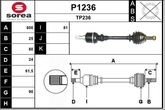 SNRA P1236 - Arbre de transmission cwaw.fr