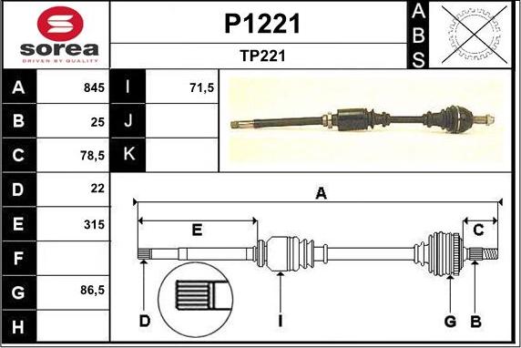 SNRA P1221 - Arbre de transmission cwaw.fr