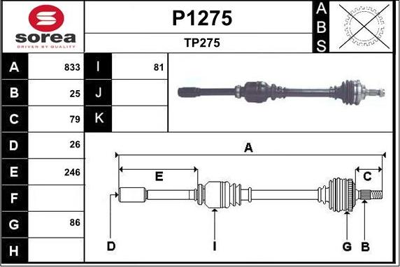 SNRA P1275 - Arbre de transmission cwaw.fr