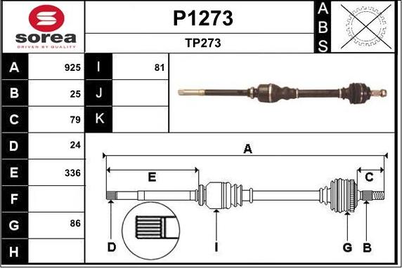 SNRA P1273 - Arbre de transmission cwaw.fr