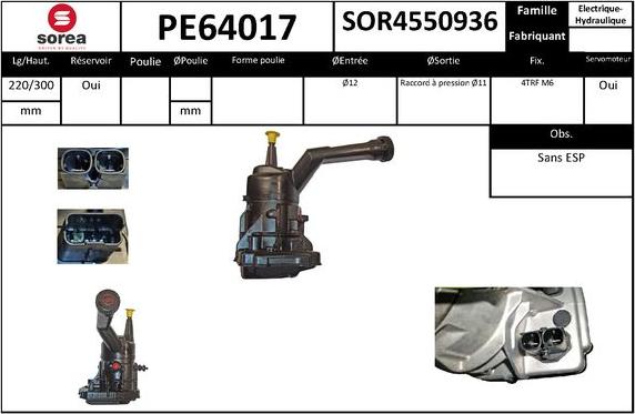 SNRA PE64017 - Pompe hydraulique, direction cwaw.fr