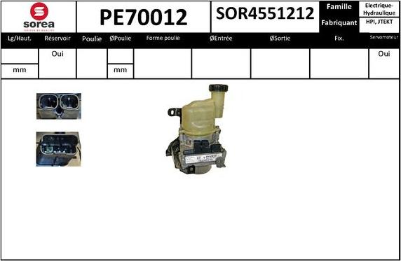 SNRA PE70012 - Pompe hydraulique, direction cwaw.fr