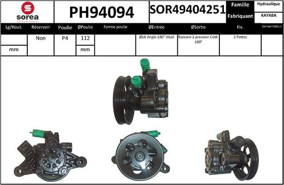 SNRA PH94094 - Pompe hydraulique, direction cwaw.fr