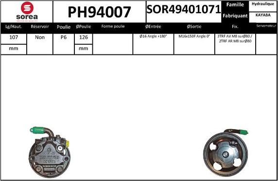 SNRA PH94007 - Pompe hydraulique, direction cwaw.fr