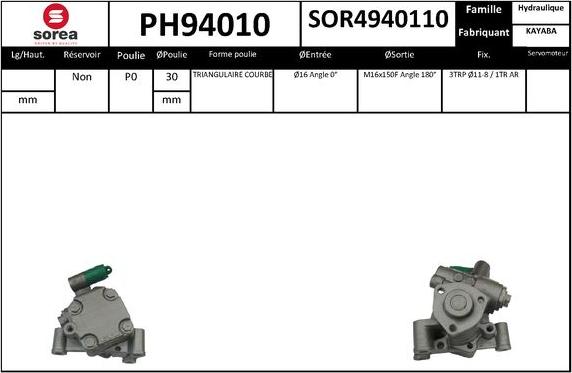 SNRA PH94010 - Pompe hydraulique, direction cwaw.fr