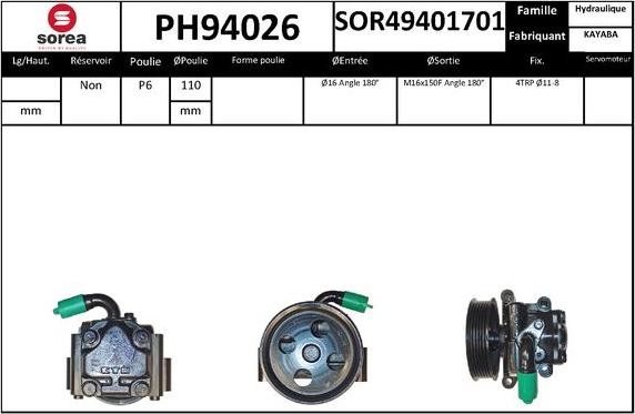 SNRA PH94026 - Pompe hydraulique, direction cwaw.fr