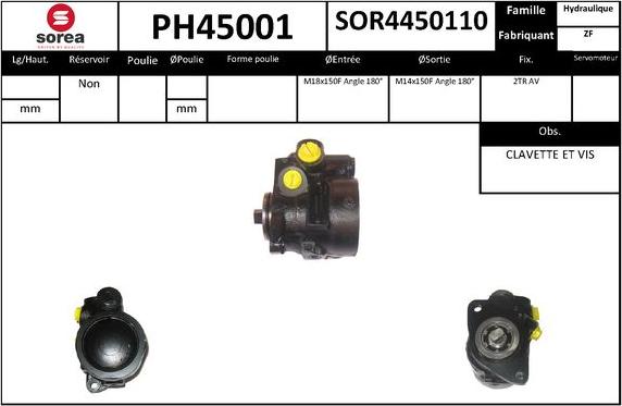 SNRA PH45001 - Pompe hydraulique, direction cwaw.fr