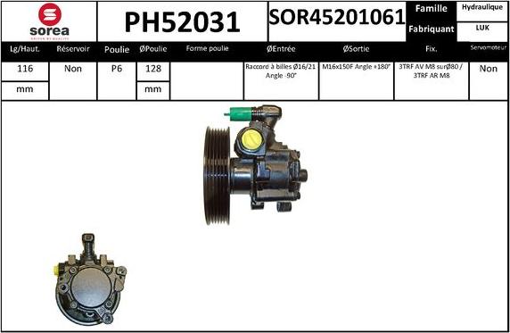 SNRA PH52031 - Pompe hydraulique, direction cwaw.fr