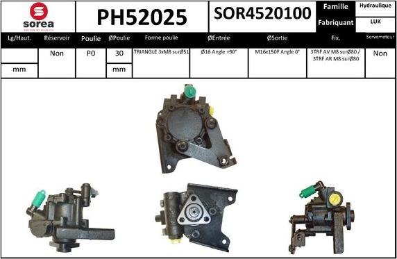 SNRA PH52025 - Pompe hydraulique, direction cwaw.fr