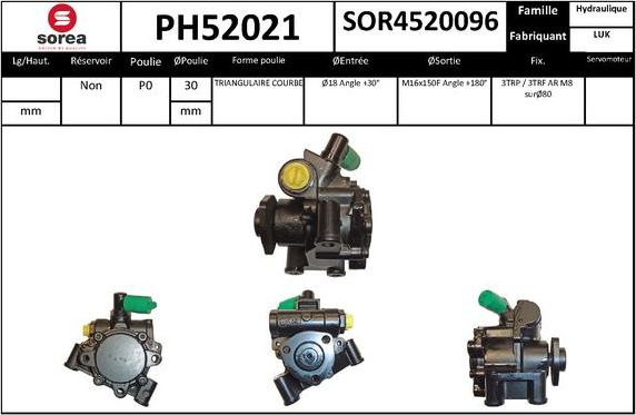 SNRA PH52021 - Pompe hydraulique, direction cwaw.fr