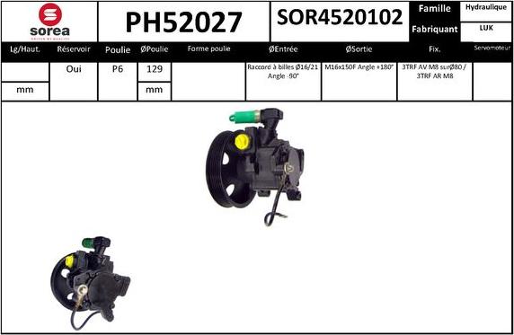 SNRA PH52027 - Pompe hydraulique, direction cwaw.fr