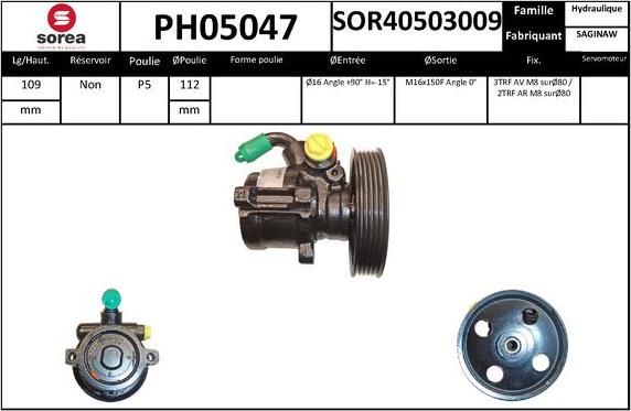 SNRA PH05047 - Pompe hydraulique, direction cwaw.fr