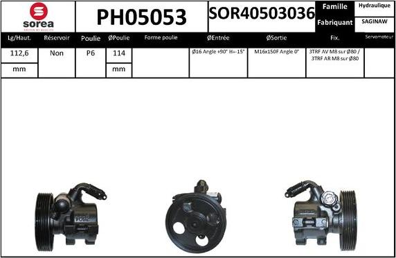 SNRA PH05053 - Pompe hydraulique, direction cwaw.fr