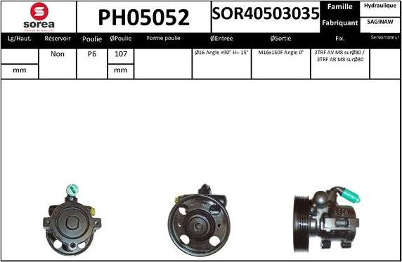 SNRA PH05052 - Pompe hydraulique, direction cwaw.fr