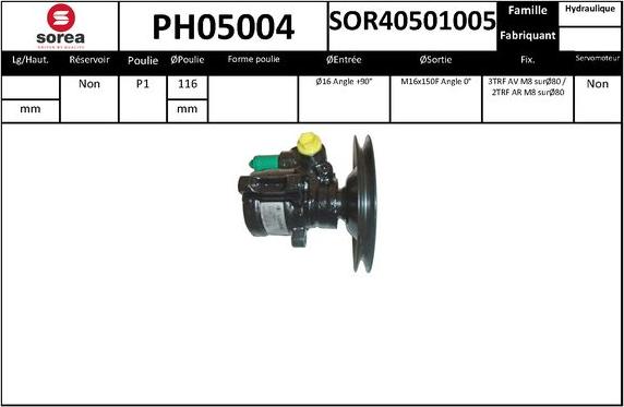 SNRA PH05004 - Pompe hydraulique, direction cwaw.fr