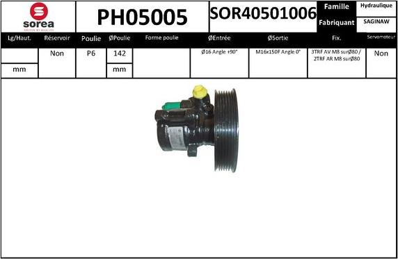 SNRA PH05005 - Pompe hydraulique, direction cwaw.fr