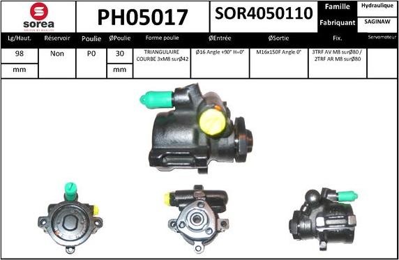 SNRA PH05017 - Pompe hydraulique, direction cwaw.fr