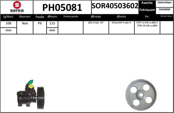 SNRA PH05081 - Pompe hydraulique, direction cwaw.fr