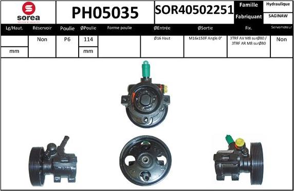 SNRA PH05035 - Pompe hydraulique, direction cwaw.fr