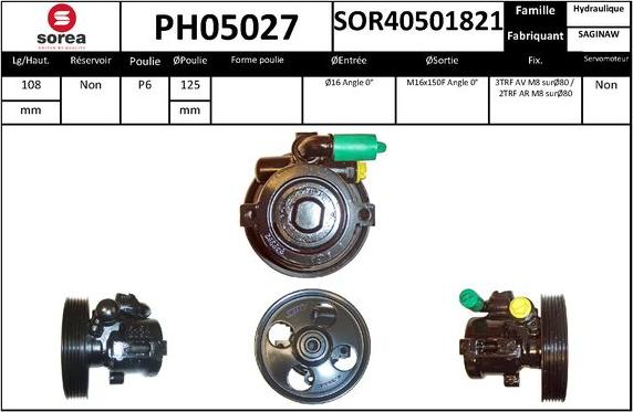 SNRA PH05027 - Pompe hydraulique, direction cwaw.fr